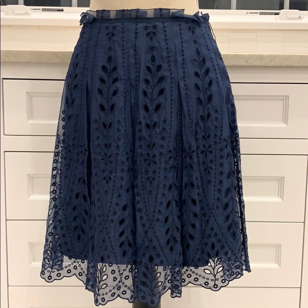 Elie Tahari vintage silk eyelet skirt